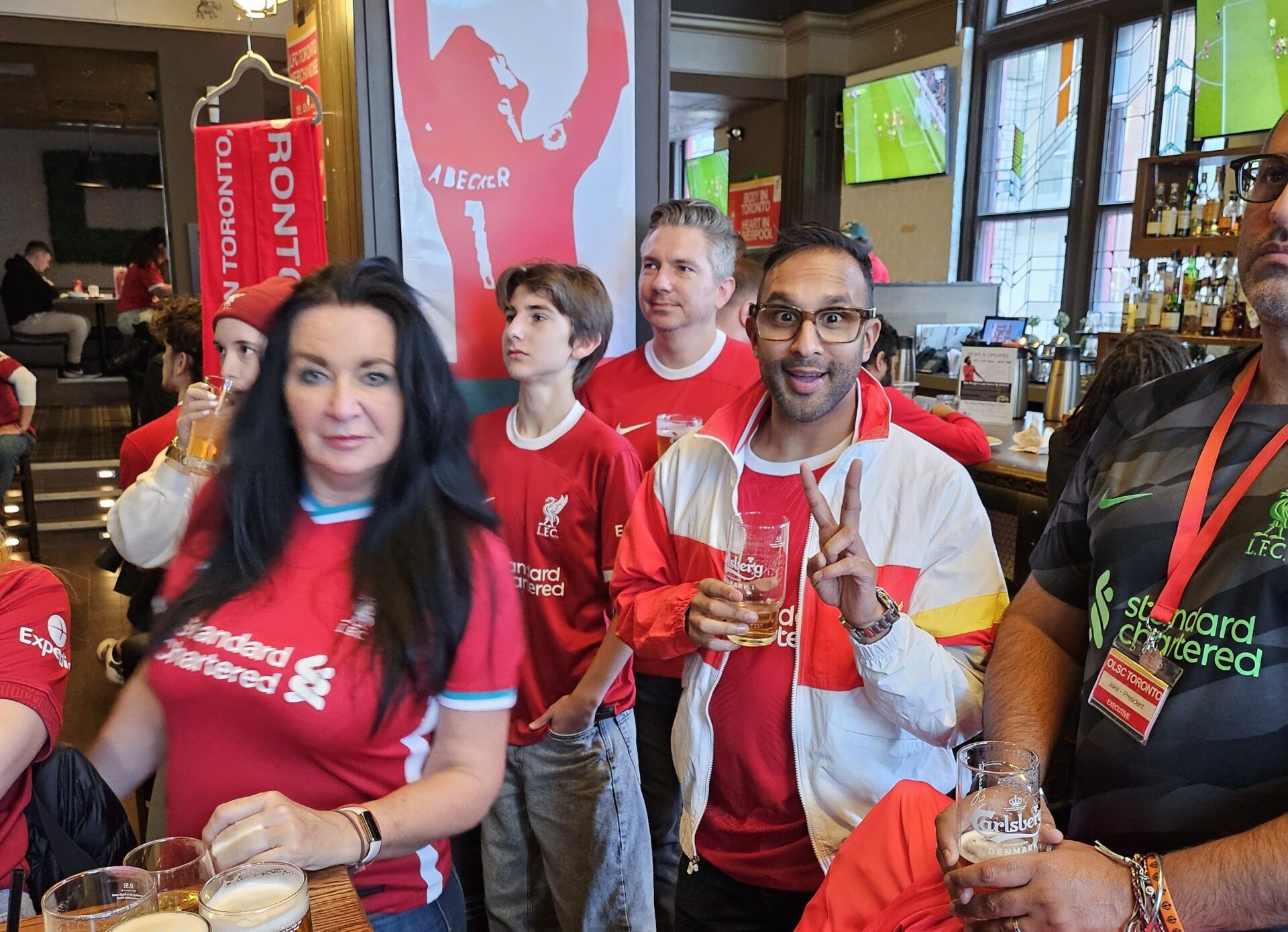 LFC Liverpool FC Fans watching the game at Toronto Pub